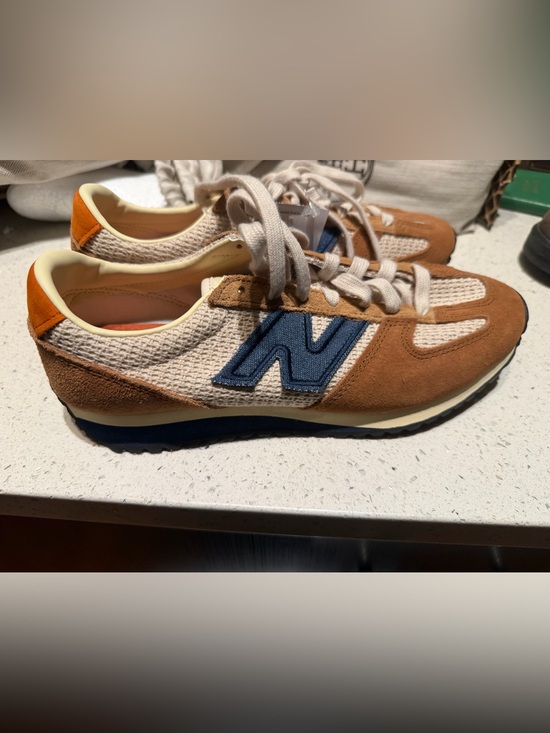 New Balance Shoes - Men’s New Balance x Sezane Tan Suede & Cream Mesh Sneakers sz. 8 M 11.5W